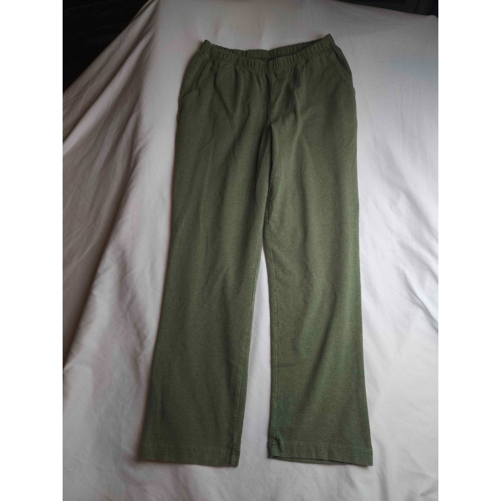 LL Bean Sweatpants Womens Size MP Green Pull On Knit‎ Casual Athleisure Outdoor
